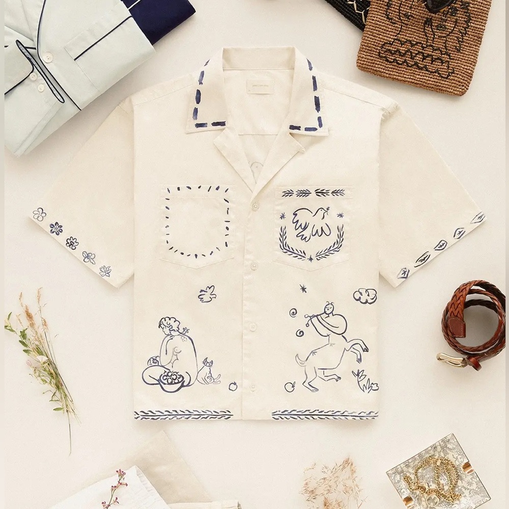 Aime Leon Dore Lesvos Cropped Camp Shirt - Large